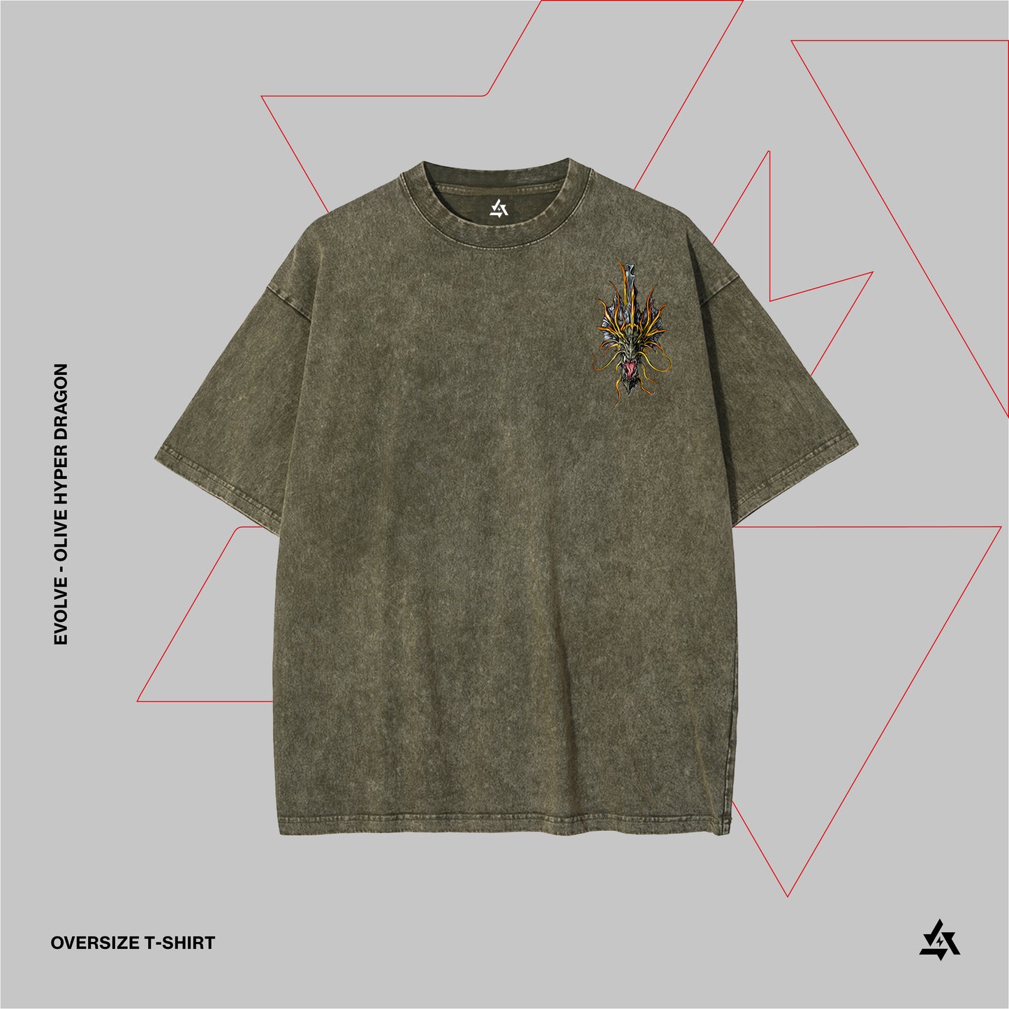 Olive HyperDragon Oversize T-shirt